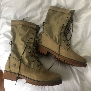 Taupe/Green Timberland Boots